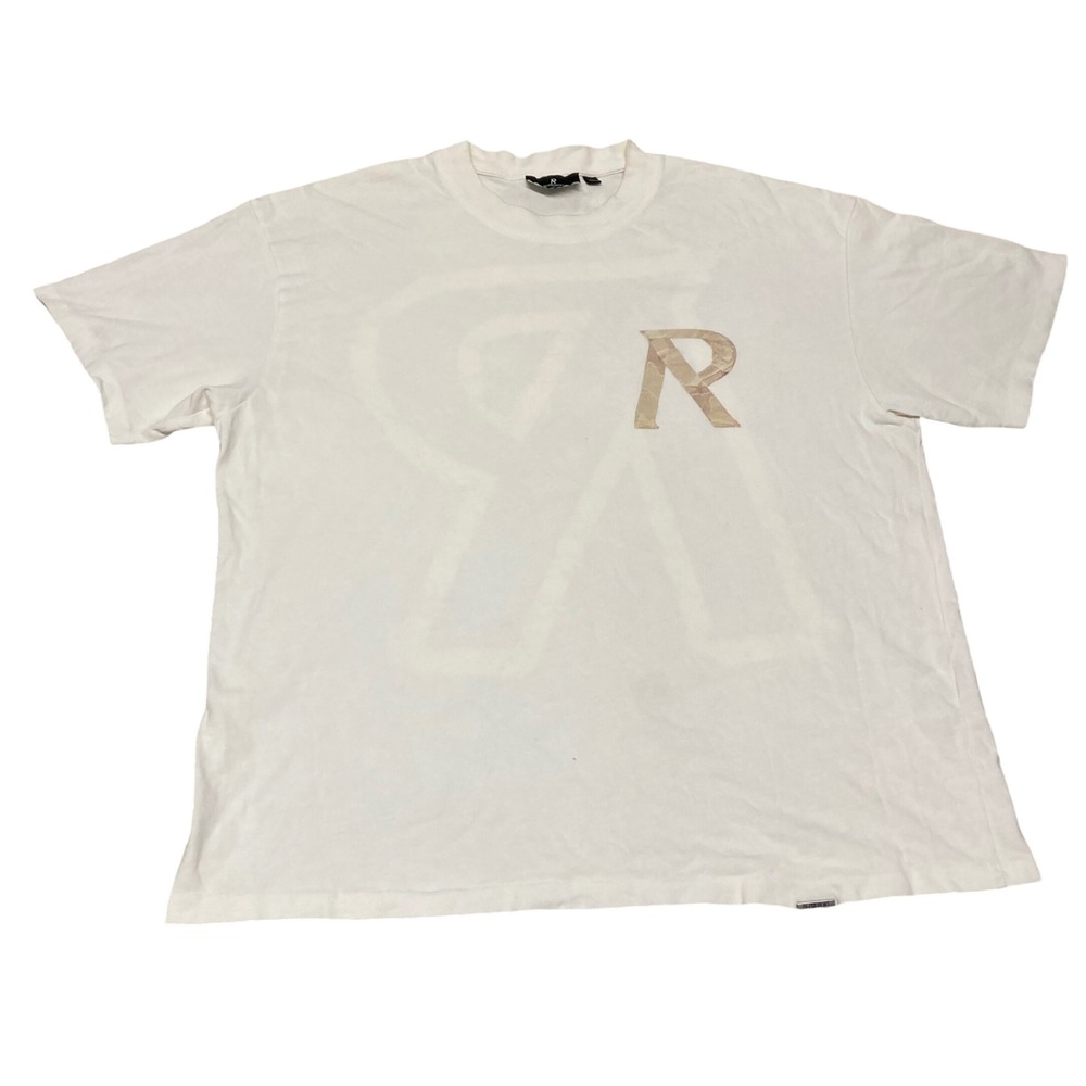 Represent White Tape R Logo Graphic T-Shirt Mens XL Boxy Fit Made in Portugal